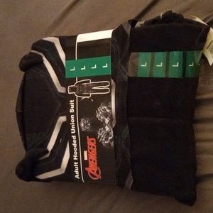 Black panther marvel avengers adult Hooded union suit Nwt size L